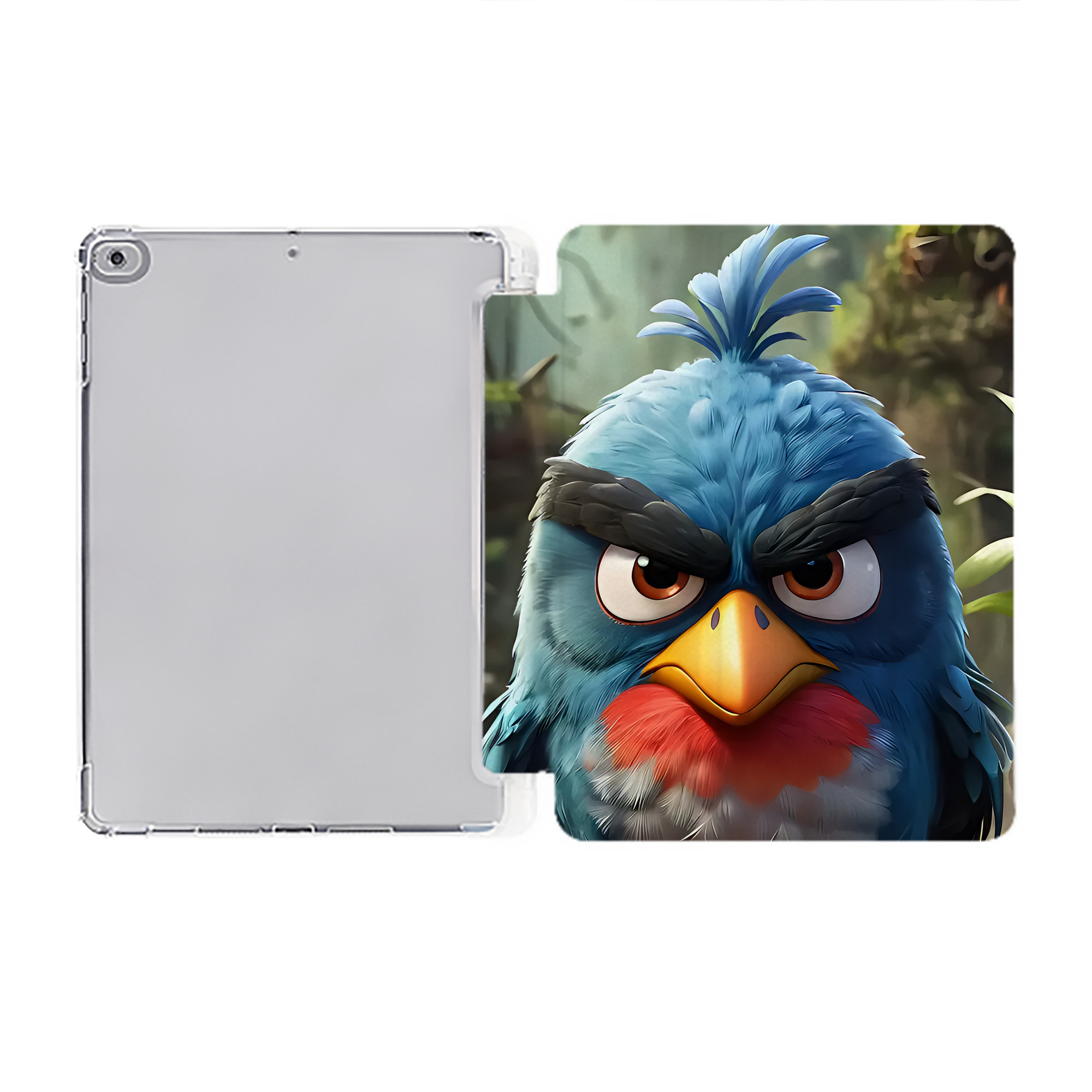 （画像用） Angry Birds アングリーバード IPad ケース ペン収納付き 三つ折りスタンド PUレザー×シリコン 対応機種9.5/10.5/10.9インチ